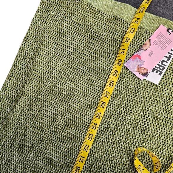 Future Collective x Alani Noelle Metallic Green Knit Skirt Size 1X Plus Size NWT - Picture 10 of 11